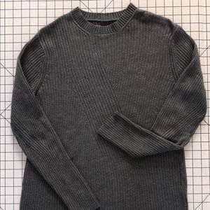 Perry Ellis Anniversary Collection Men's Gray Pull Over Sweater Ribbed Knit Sz M